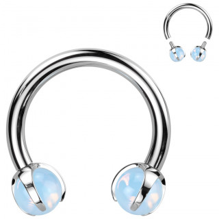 Piercing fer  cheval Titane  perle d'Opalite (hlix, septum...)