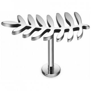 Piercing feuille de palmier en Titane  filetage interne (lvre et oreille)