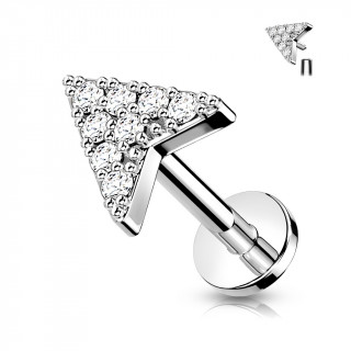 Piercing flche  chevron strass (lvre, cartilage oreille...)