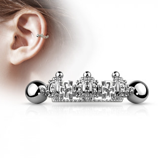 Piercing hlix  couronne dcore de croix