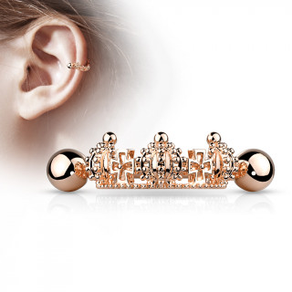 Piercing hlix cuivr  couronne dcore de croix