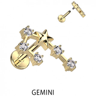 Piercing hlix dor signe astrologique Gemeaux