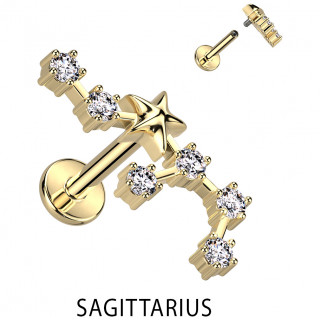 Piercing hlix dor signe astrologique Sagittaire