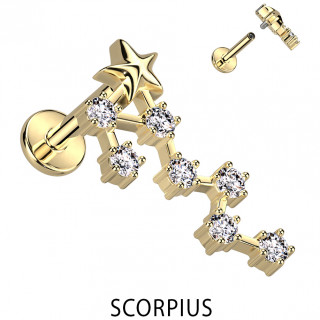 Piercing hlix dor signe astrologique Scorpion