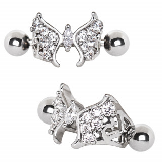 Piercing helix  papillon de strass