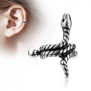 Piercing hlix  serpent enroul gris antique