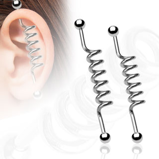 Piercing industriel  boules et barre style ressort