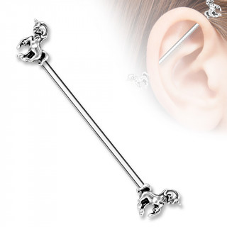 Piercing industriel  embout licorne