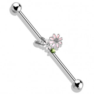 Piercing industriel  jardin fleuri fantaisie