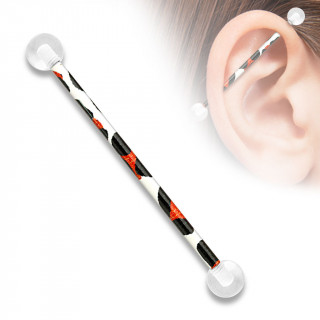 Piercing industriel  tige en acier tachet et boules en acryliques