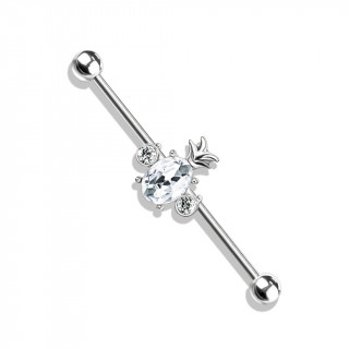 Piercing industriel à ananas zirconium clair