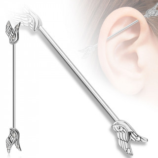 Piercing industriel avec doubles ailes serties