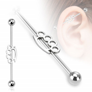 Piercing industriel avec poing amricain