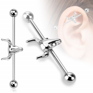 Piercing industriel avec tte de taureau