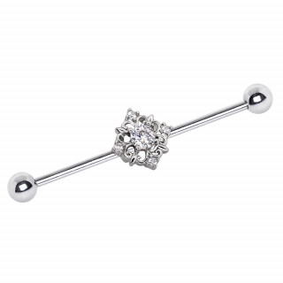 Piercing industriel à carré de fleur de lys