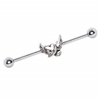 Piercing industriel  coeur ail  queue de diable