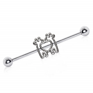 Piercing industriel  couple de giraffes