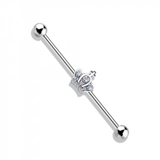 Piercing industriel  couronne royale latine sertie