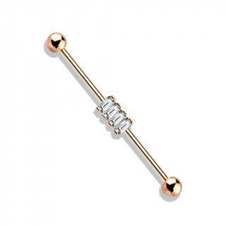 Piercing industriel cuivr  quatuor de zirconiums