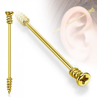 Piercing industriel doré style vis