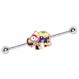 Piercing industriel à éléphant cuivré émaillé multicolore