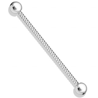 Piercing industriel en acier twist style corde - Inox