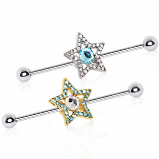 Piercing industriel  toile multi-strass