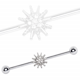 Piercing industriel à étoile strass éclatante