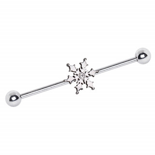 Piercing industriel  flocon de neige sertie