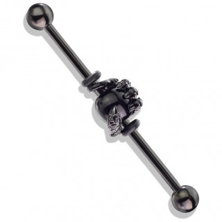 Piercing industriel noir à patte de dragon et orbe