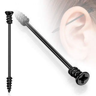 Piercing industriel noir style vis