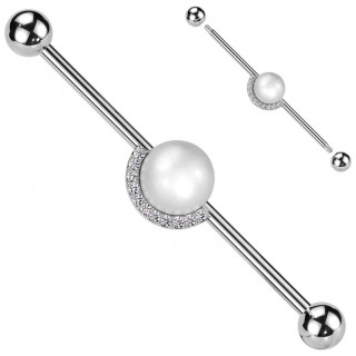 Piercing industriel  perle avec arc de zirconium