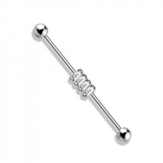 Piercing industriel  quatuor de zirconiums