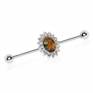 Piercing industriel soleil  centre en verre style murano