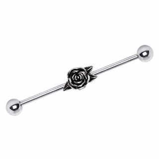 Piercing industriel vintage à rose noircie