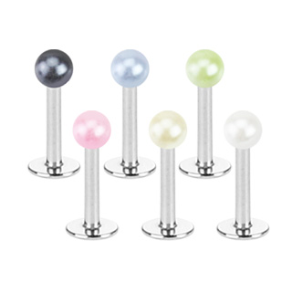 Piercing labret acier  bille perle (lvre, tragus, hlix...)