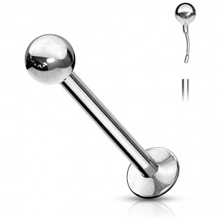 Piercing labret acier type "Push In"  boule