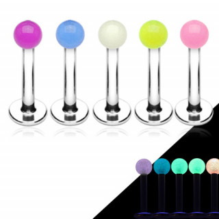 Piercing labret boule fluo