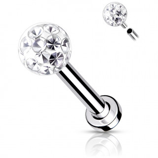 Piercing labret / cartilage acier  boule frido (filetage interne) - Clair