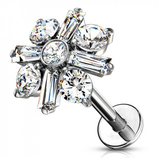 Piercing labret / cartilage croix baptismale - Clair