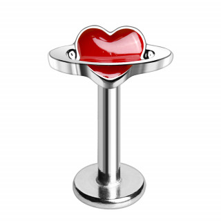 Piercing labret coeur style plante saturne (lvre, helix, tragus...)