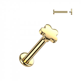 Piercing labret fleur dore Titane (lvre et oreille)
