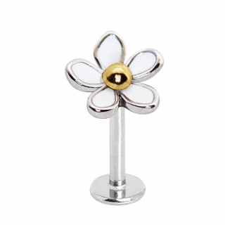 Piercing labret fleur  pistil dor