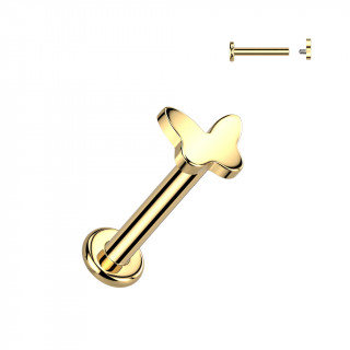 Piercing labret papillon dor Titane (lvre et oreille)