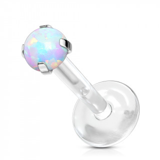 Piercing labret tige bioflex  opale griffe - Blanc