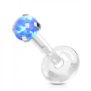 Piercing labret tige bioflex  opale griffe - Bleu