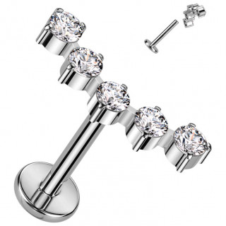 Piercing labret Titane  Arc de zirconiums fins (lvre, tragus, hlix...)