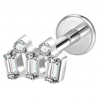 Piercing labret Titane � couronne scintillante (l�vre, conch, helix...)