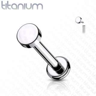 Piercing labret Titane disque  filetage interne