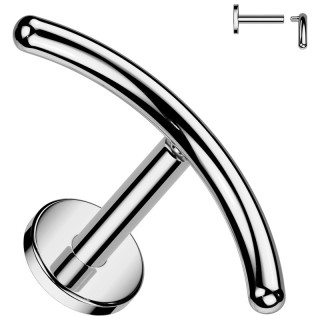 Piercing labret Titane à embout en arc (lèvre et oreille)